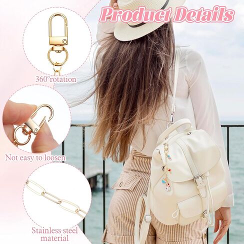 25Pcs Keychain Making Kit, Metal Swivel Snap Hooks, Lobster Claw Clasps, Extender Chains, Keychain Clips with Key Ring Key Rings, Bulk DIY Craft Supplies for Jewelry, Bag Charms & Accessories (Gold) in Kuwait