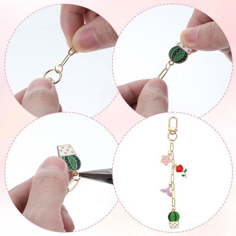 25Pcs Keychain Making Kit, Metal Swivel Snap Hooks, Lobster Claw Clasps, Extender Chains, Keychain Clips with Key Ring Key Rings, Bulk DIY Craft Supplies for Jewelry, Bag Charms & Accessories (Gold) in Kuwait