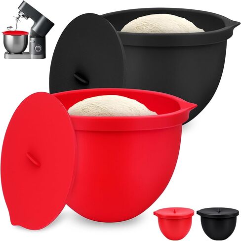 SelfTek Silicone Bowl Liners for 7 Qt KitchenAid Mixers - Accessories and Attachments for Cooking and Baking, Bowls for Mixer, Heat-Resistant & Easy to Clean (Black) in Saudi Arabia