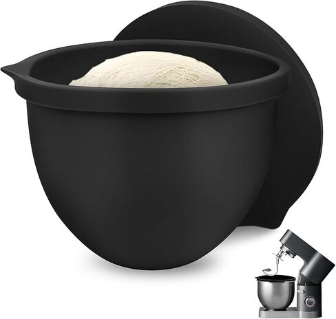 SelfTek Silicone Bowl Liners for 5 Qt KitchenAid Mixers - Accessories and Attachments for Cooking and Baking, Heat-Resistant & Easy to Clean, Protects Mixing Bowl（Black） in Saudi Arabia
