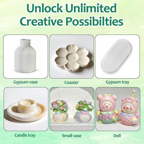 مسحوق صب الراتنج، مسحوق راتنج 17.6 أونصة، معالج سريعًا بمسحوق الجص المنشط بالماء، 4 قطع من صبغة الراتنج، مزهرية وقوالب سيليكون أساسية، كوب قياس سيليكون، قضيب التحريك in Kuwait