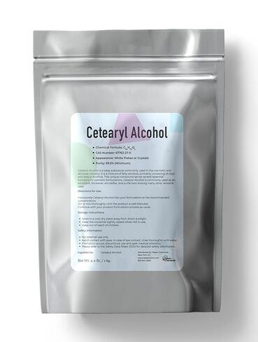 Cetearyl Alcohol Cosmetic Grade (2.2 lb / 1 kg) - Emulsifying Wax Organic for Body Butter, Cetearyl Alcohol Suitable for Making Conditioners, Scrubs and Creams by Talsen Chemicals in Saudi Arabia