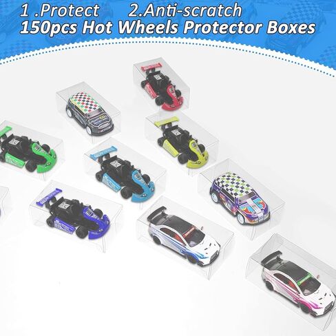200 PCS 1/64 Display Case for Model Car,Clear Storage Display Case,Model Cars Protector for Hot Wheels (3.2"×1.2"×1.6") in Saudi Arabia