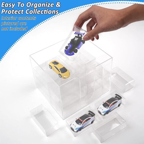 200 PCS 1/64 Display Case for Model Car,Clear Storage Display Case,Model Cars Protector for Hot Wheels (3.2"×1.2"×1.6") in Saudi Arabia