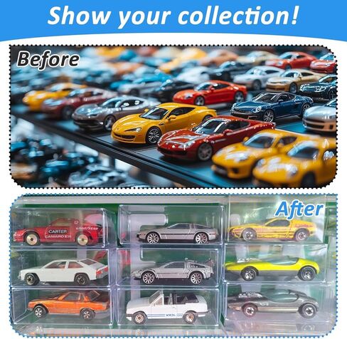 200 PCS 1/64 Display Case for Model Car,Clear Storage Display Case,Model Cars Protector for Hot Wheels (3.2"×1.2"×1.6") in Saudi Arabia