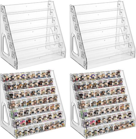 4 Pack 7 Layers Clear Display Shelf for Funko Pop,Mini Collectible Toys Display Shelf for Bitty Pop,Clear Acrylic Display Case for Miniature Mini Action Storage Compatible with Bitty Pops Funko in Saudi Arabia