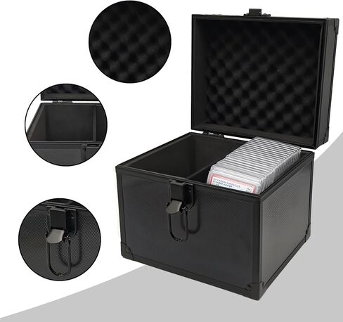 صندوق تخزين بطاقات الصف - حافظة بطاقات من سبائك الألومنيوم، مناسبة لقواعد بطاقات التداول PSA/BGS/CSG/MTG - مع مقصورتين، يمكنها حمل 40 بطاقة in Kuwait