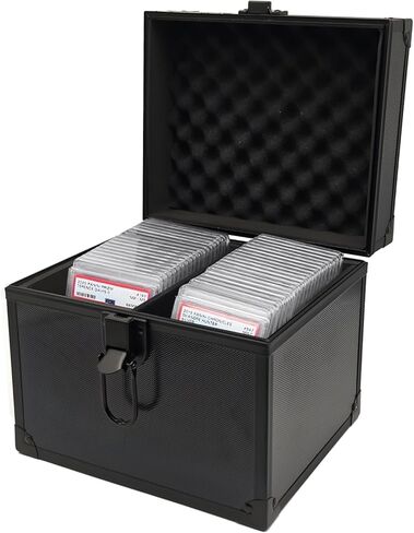 صندوق تخزين بطاقات الصف - حافظة بطاقات من سبائك الألومنيوم، مناسبة لقواعد بطاقات التداول PSA/BGS/CSG/MTG - مع مقصورتين، يمكنها حمل 40 بطاقة in Kuwait