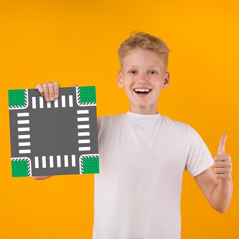 PicassoTiles 12PC Building Brick 10"x10" Large Road Baseplates City Street Traffic Parking Themed Roadway Foundation Plates Block STEM Construction Set Compatible with All Major Brands Ages 3+ PBS04 in Saudi Arabia
