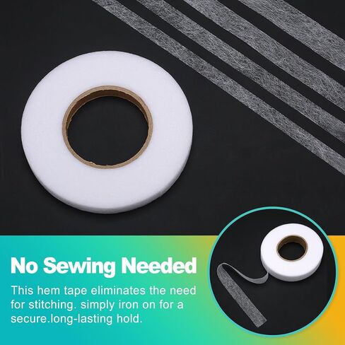 1 Roll 70 -Yard No-Sew Iron-On Hemming Tape Hemming Tape for Curtains Extra Strong & Washable for Fabrics, Pants, Curtains, Dresses & Clothing in Saudi Arabia