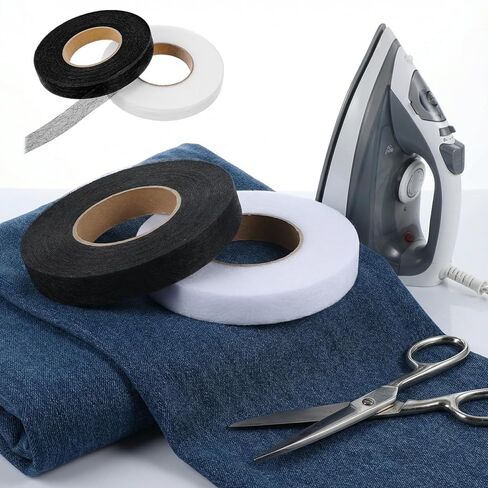 280 Yards Iron On Hemming Tapes, 4 Rolls 0.47 Inch Stitch Witchery Fusible Bonding Web for No Sew Fabric Fusing On Clothes Curtains Handmade Crafts in Saudi Arabia