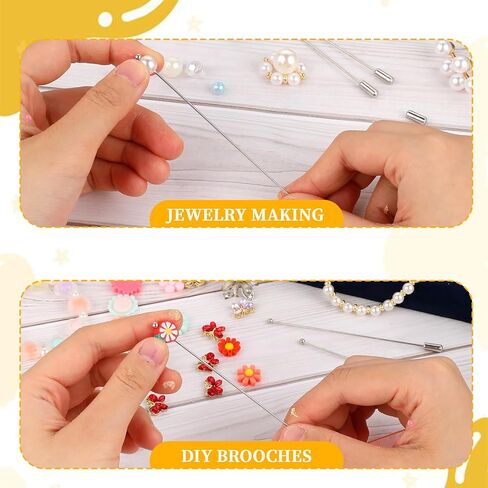 20 PCS Hat Pin Metal Stick Pin Brooch Pins for Crafts Silver Long Needle Suit Lapel Pins with Stopper for Men Women Suit Tie Hat Scarf Accessories in Saudi Arabia