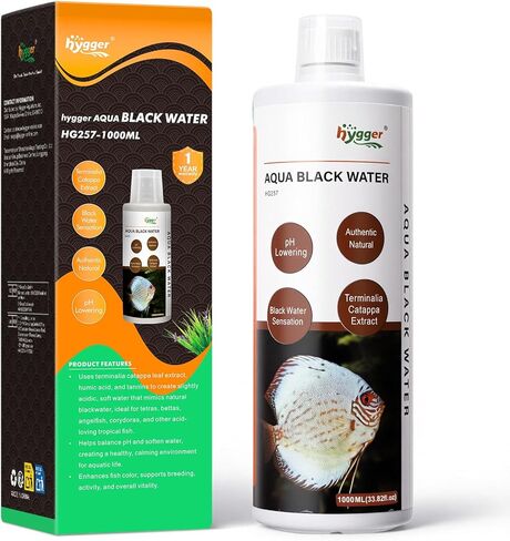 hygger Blackwater Aquarium Conditioner with Natural Olive Leaf Extract, Humic & Tannins, Regulate pH Value Soften Water Create Tropical Biotope Black Water Environment for Freshwater Aquarium (500ML) in Saudi Arabia