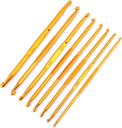 8Pcs Double End Crochet Hooks Set Knitting Needle Set Crochet Needles with Smooth Glide & Easy Grip for Knitting Lover Learner in Saudi Arabia