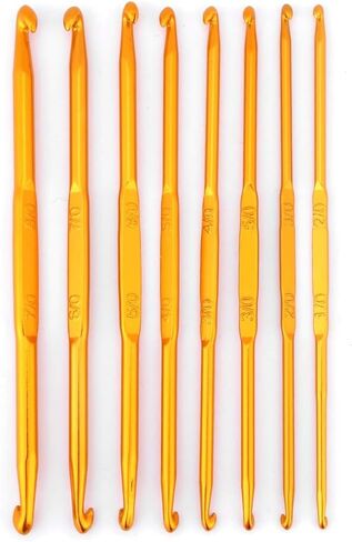 8Pcs Double End Crochet Hooks Set Knitting Needle Set Crochet Needles with Smooth Glide & Easy Grip for Knitting Lover Learner in Saudi Arabia