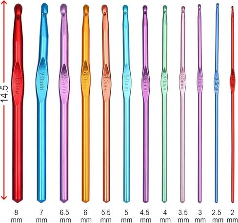 28 Pcs Crochet Hooks Set in Different Sizes and Colors with Stitch Markers, Crochet Accessories, Knitting Accessories Tools Supplies in Saudi Arabia