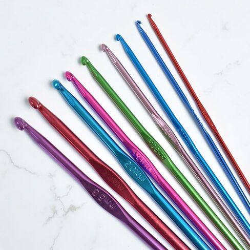 28 Pcs Crochet Hooks Set in Different Sizes and Colors with Stitch Markers, Crochet Accessories, Knitting Accessories Tools Supplies in Saudi Arabia