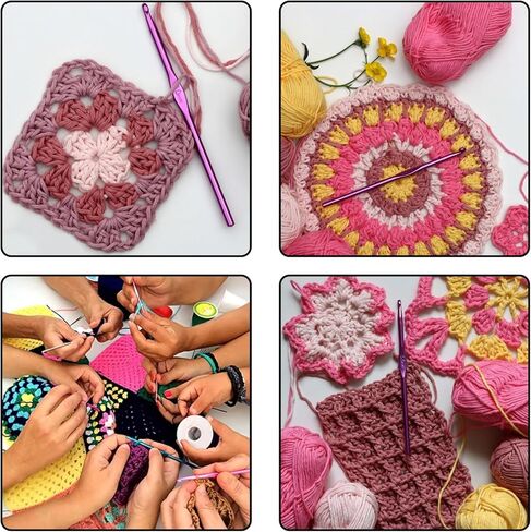 28 Pcs Crochet Hooks Set in Different Sizes and Colors with Stitch Markers, Crochet Accessories, Knitting Accessories Tools Supplies in Saudi Arabia