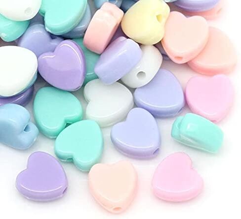 600 خرزة قلب أكريليك ميكس لعيد الحب باللون الأحمر والوردي، ألوان متنوعة، قطر 8 مم أو 3/8 بوصة مع فتحة 1.5 مم in Kuwait