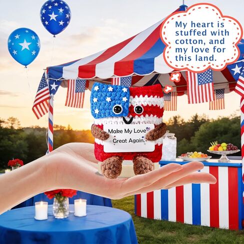 Valentines Gifts for Him Her Positive Flag Crochet Anniversary Love Gifts for Men Women Couples Husband Wife Cute Stuff Funny Small Romantic Birthday Gift US Flag Home Office Decor Olympic Decorations in Saudi Arabia