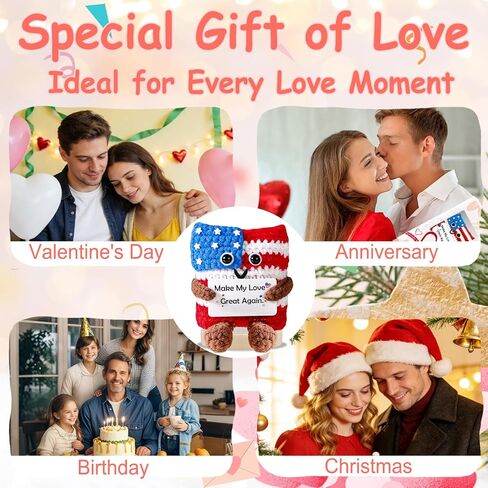 Valentines Gifts for Him Her Positive Flag Crochet Anniversary Love Gifts for Men Women Couples Husband Wife Cute Stuff Funny Small Romantic Birthday Gift US Flag Home Office Decor Olympic Decorations in Saudi Arabia