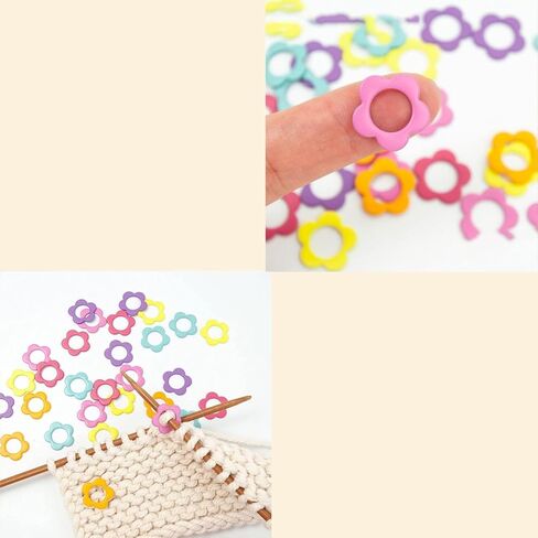 48Pcs Cat Stitch Markers Round Metal Stitch Markers Flower Stitch Markers Spiral Knitting Stitch Markers for Crocheting with Storage Box in Saudi Arabia