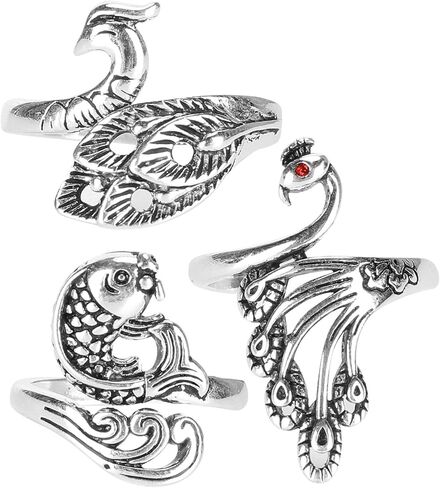 Adjustable Knitting Loop Ring, Brass Crochet Yarn Guide, Peacock Design, Crafts, 3Pcs, for Knitting and Crocheting in Saudi Arabia