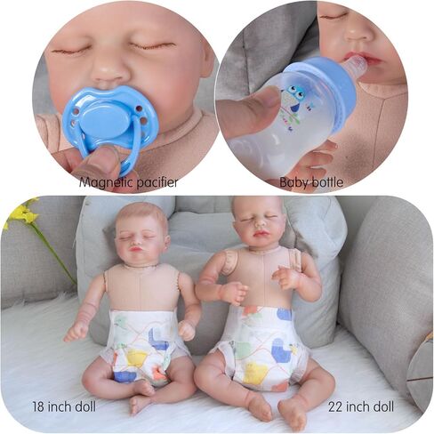 10 Pcs Reborn Baby Doll Diaper Bag Care and Feeding Set with Puppy Backpack Diapers Pacifier Bottle Comb for 17-24 inches Reborn Dolls Accessories Newborn Baby in Saudi Arabia