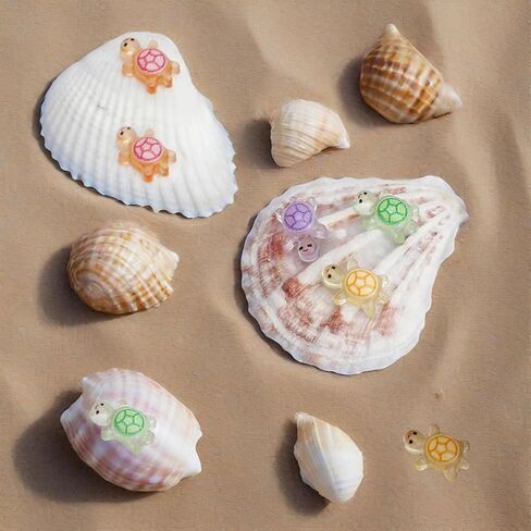 Mini Figures, 200 Pcs Mini Tiny Sea Resin Turtles Small Luminous Animals Figurines Miniature Plastic Ocean to Hide Glow in The Dark for Fairy Garden Micro Landscaping Home Decor Crafts in Saudi Arabia