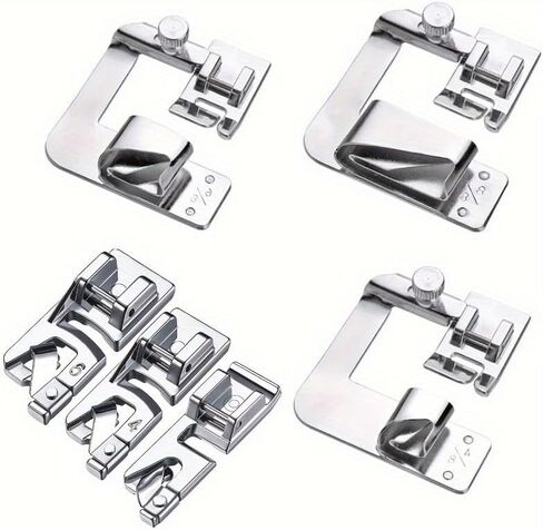 6pcs Hemming Foot Set Rolled Hem Presser Feet Compatible with Singer Brother Janome Sewing Machines in Saudi Arabia