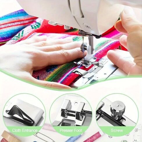 6pcs Hemming Foot Set Rolled Hem Presser Feet Compatible with Singer Brother Janome Sewing Machines in Saudi Arabia