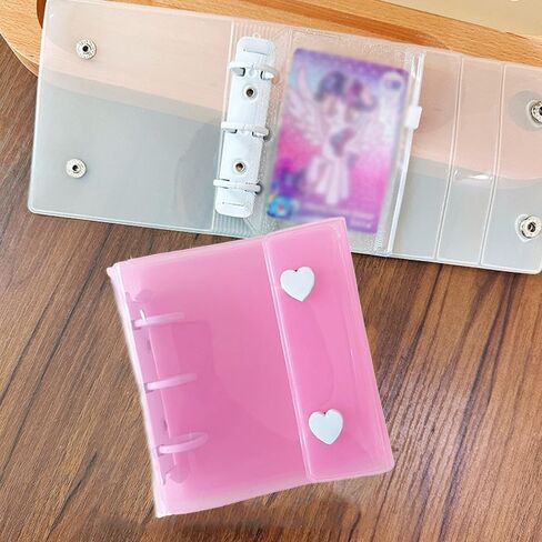 Mini Binder Photo Card Album,Refillable Notebook Accessories Set,Transparent PVC Loose-Leaf Notebook,Portable Clear Photo Card Holder Album,Storage Book for Cash Money Stickers Photos Cards in Saudi Arabia