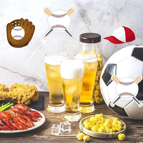 Baseball Cutouts for Bulletin Board 60 Pcs Baseball Paper Cutouts Sport Ball Cut Outs 4.7 Inch Bulletin Board Baseball Shape DIY Paper Cuts Gloves Hat Ball Cut Outs for Sports Theme Birthday Party in Saudi Arabia
