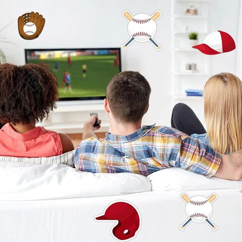 Baseball Cutouts for Bulletin Board 60 Pcs Baseball Paper Cutouts Sport Ball Cut Outs 4.7 Inch Bulletin Board Baseball Shape DIY Paper Cuts Gloves Hat Ball Cut Outs for Sports Theme Birthday Party in Saudi Arabia