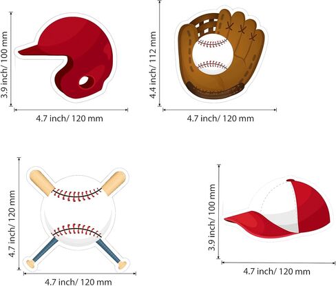 Baseball Cutouts for Bulletin Board 60 Pcs Baseball Paper Cutouts Sport Ball Cut Outs 4.7 Inch Bulletin Board Baseball Shape DIY Paper Cuts Gloves Hat Ball Cut Outs for Sports Theme Birthday Party in Saudi Arabia