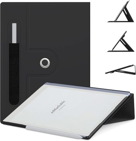 حافظة أوراق كتب رفيعة وخفيفة الوزن من E NET-CASE للورق الرقمي الرائع مقاس 10.3 بوصة (إصدار 2020)، وغطاء حامل دوار 360 درجة للورق الرقمي الرائع 2، مع حامل قلم رصاص (ذهبي وردي) in Kuwait