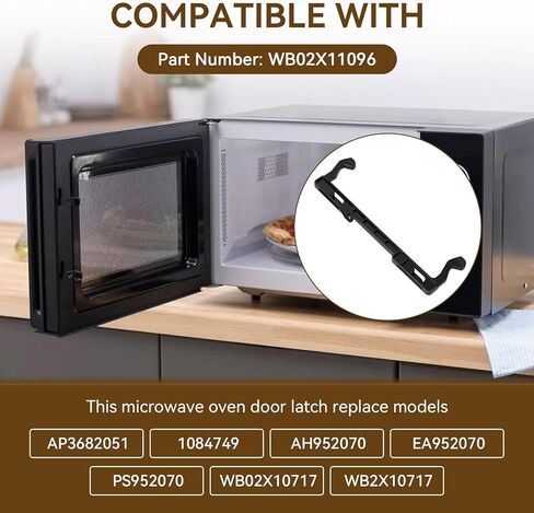 رافعة مزلاج باب فرن الميكروويف WB02X11096 بديلة لـ GE، يستبدل AP3682051 1084749 AH952070 EA952070 PS952070 WB02X10717 WB2X10717 in Saudi Arabia