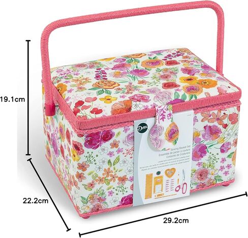 دريتز مجموعة كبيرة، سلة خياطة محشوة باللون الوردي والبرتقالي in Kuwait