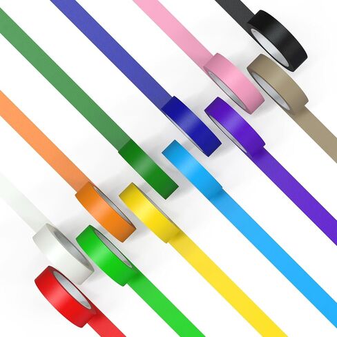 Colored Masking Tape 8 Rolls, 1 inch Wide x 14 Yards Long, Craft Color Painters Colorful Art Rainbow Labeling Tapes Marking Tape for Kids Crafts Moving Classroom, 8 Colors in Saudi Arabia