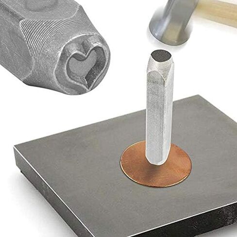 Pattern Punch Stamp Set, Vanadium Steel Craft Stamp 6mm Heart Shape Metal Stamping Tool High Strength for Leather, Metal Woodworking, Industrial Grade Punch Kit for Craftsmen in Saudi Arabia