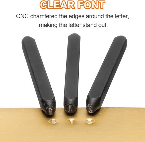 HARFINGTON 36pcs 40Cr Alloy Steel Stamps Set 5/32" (4mm) A-Z / 0-8 / "&" Symbol Number Letter Punch Press Tool Steel Reverse Punch Stamp with Wood Case for Plastic Wood Leather in Saudi Arabia