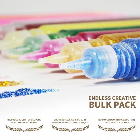 30 قطعة أقلام غراء لامعة، 10 ألوان غراء لامع، أقلام طلاء لامعة DIY، سكرابوكينغ اللوحة، لوازم تزيين البطاقات in Kuwait