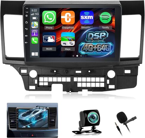 ستيريو سيارة Android لسيارة Mitsubishi Lancer 2008-2017 مع Carplay Android Auto، شاشة لمس عالية الدقة 10.1 بوصة وراديو GPS وملاحة واي فاي HiFi + كاميرا احتياطية AHD [2+32G] in Saudi Arabia