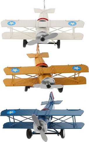 STOBAZA Vintage Metal Aircraft Model Ornament 6.5In Retro Airplane Decor for Home Office Desktop Display Kids Toy Collectible in Saudi Arabia