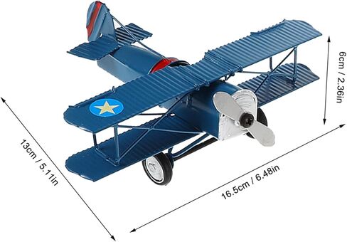 STOBAZA Vintage Metal Aircraft Model Ornament 6.5In Retro Airplane Decor for Home Office Desktop Display Kids Toy Collectible in Saudi Arabia