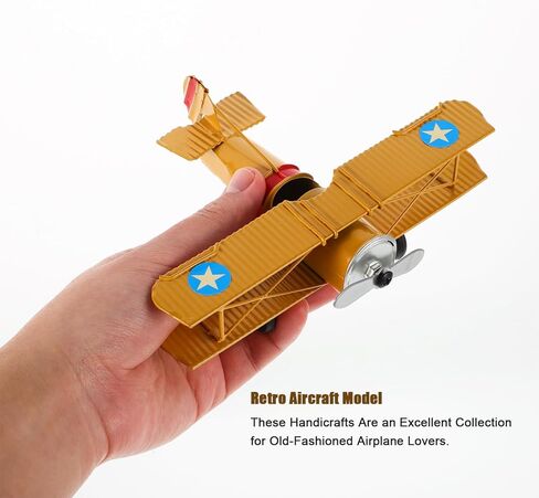STOBAZA Vintage Metal Aircraft Model Ornament 6.5In Retro Airplane Decor for Home Office Desktop Display Kids Toy Collectible in Saudi Arabia