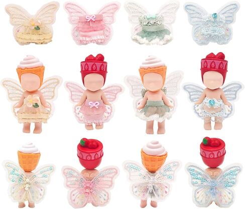 4Pcs Doll Clothes Compatible with Angel, Wing Tulle Skirt for 3 Inch Collectible Dolls Sweet Angel Accessories Display with Skirts and Tops for Adult Collectors Decoration（Pink Yellow Green Blue） in Saudi Arabia