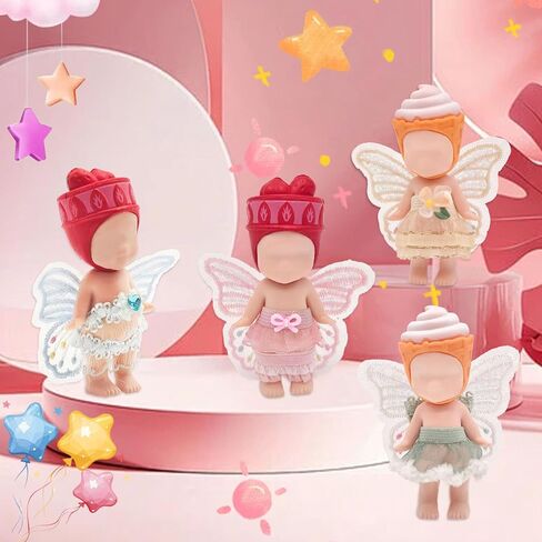 4Pcs Doll Clothes Compatible with Angel, Wing Tulle Skirt for 3 Inch Collectible Dolls Sweet Angel Accessories Display with Skirts and Tops for Adult Collectors Decoration（Pink Yellow Green Blue） in Saudi Arabia