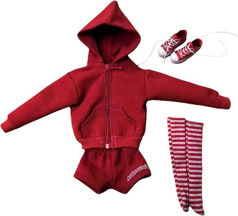 Fashion Doll Clothes Set, Pink Hoodie Outfit with Shorts, Bag and Shoes, for 11.5-12 Inch Dolls, 1/6 Scale Figure Clothing in Saudi Arabia