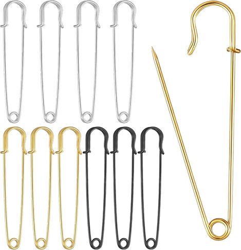 10 PCS Large Safety Pins Heavy Duty Safety Pins 3 Colors 4 Inches Extra Sturdy Pin for Fashion Sewing Quilting Blankets Upholstery Laundry Outdoor Craft Cloth Curtain Brooch Making in Saudi Arabia